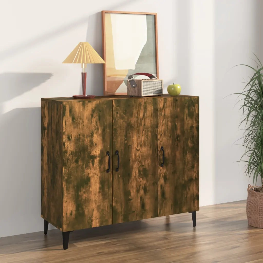 Credenza Rovere Fumo 90x34x80 cm in Legno Multistrato cod mxl 15890