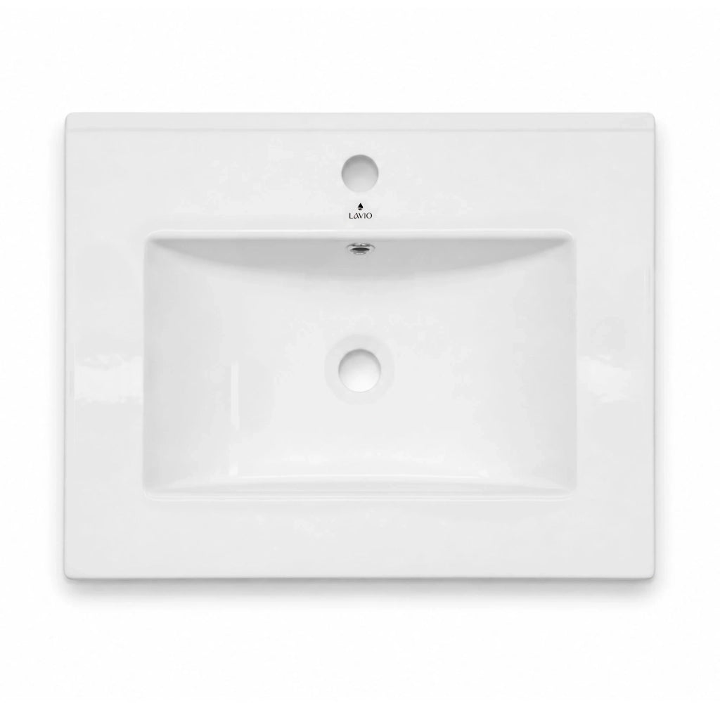 Lavabo incasso rettangolare NORDIS ceramica 61 cm Bianco