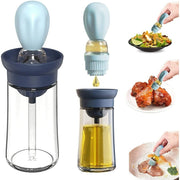 Trade Shop - Contenitore Olio Con Pennello In Silicone Olio Dispenser Contagocce Dosatore -