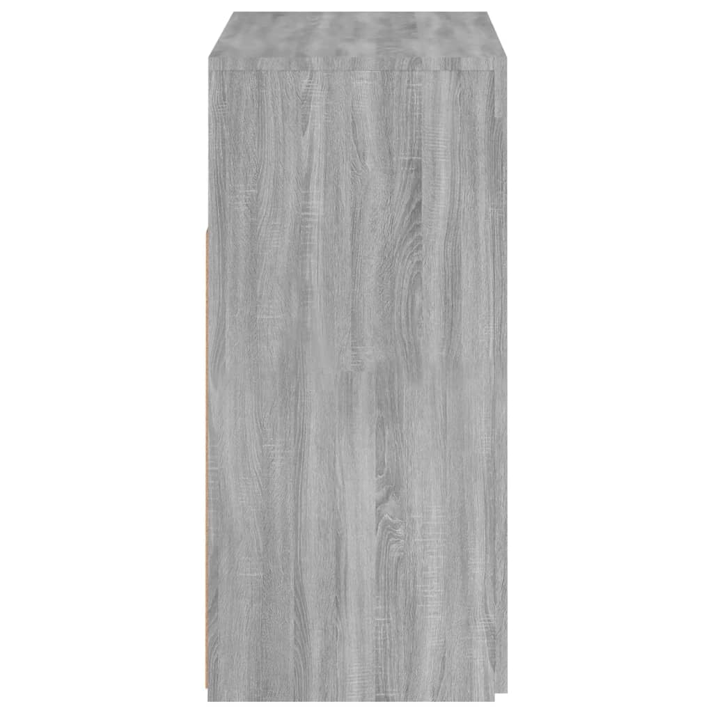Buffet credenza cassettiera armadio mobile contenitore organizer per cucina soggiorno salotto con luci LED Sonoma 80 x 35 x 75 cm grigio 02_0030081