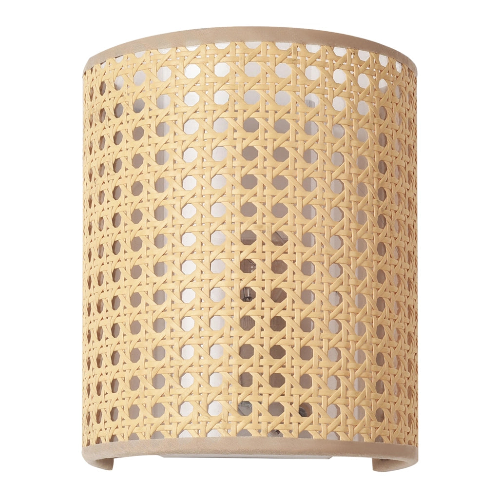 Set di 3 Applique per Interni Ascot a Paralume Semicilindrico - Effetto Rattan lux.pro