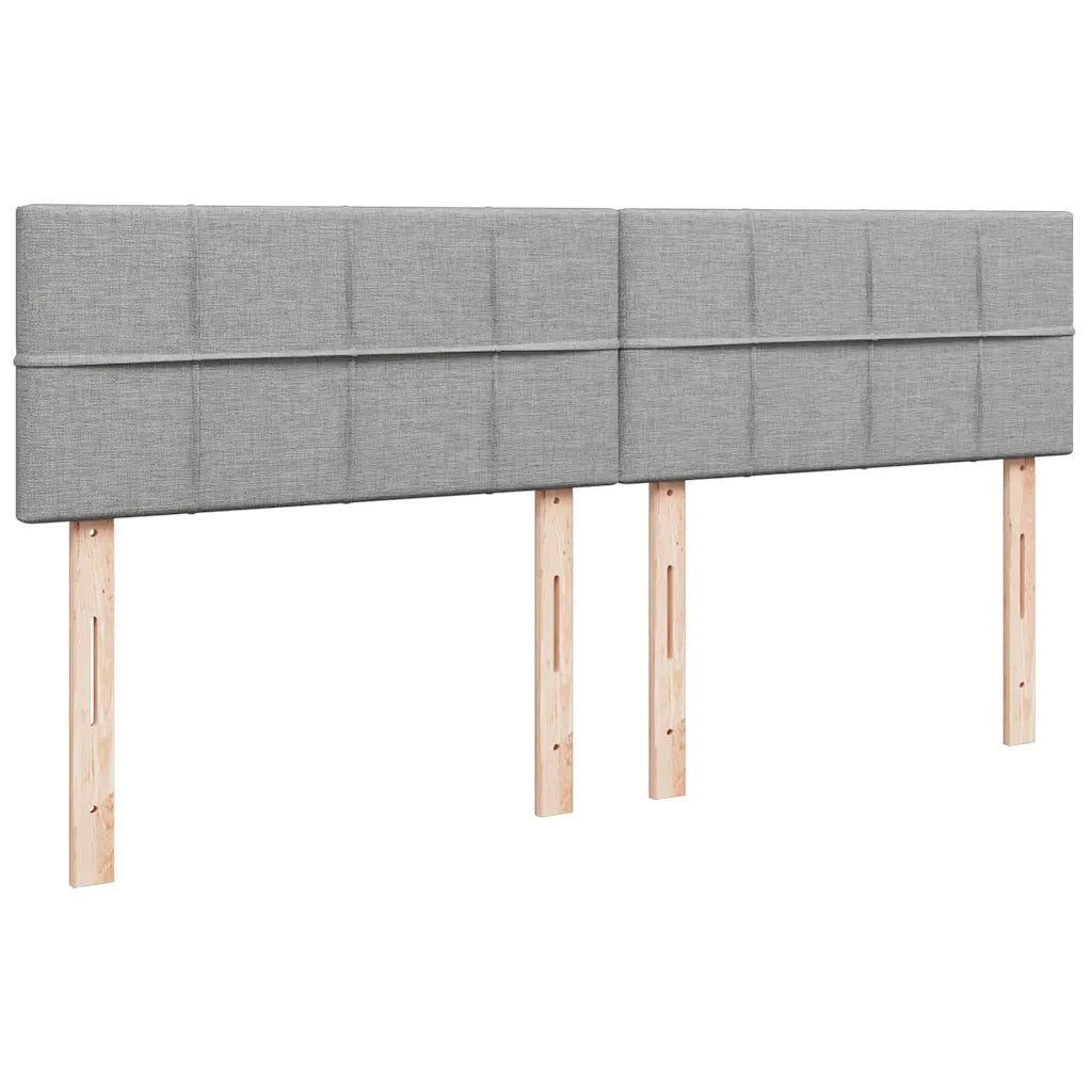Pouf Letto con Materasso Grigio Chiaro 160x200 cm in Tessuto 3312319