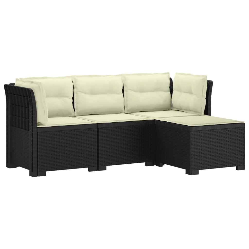 Divano da giardino 4 posti con cuscini aspetto rattan PP 3443942