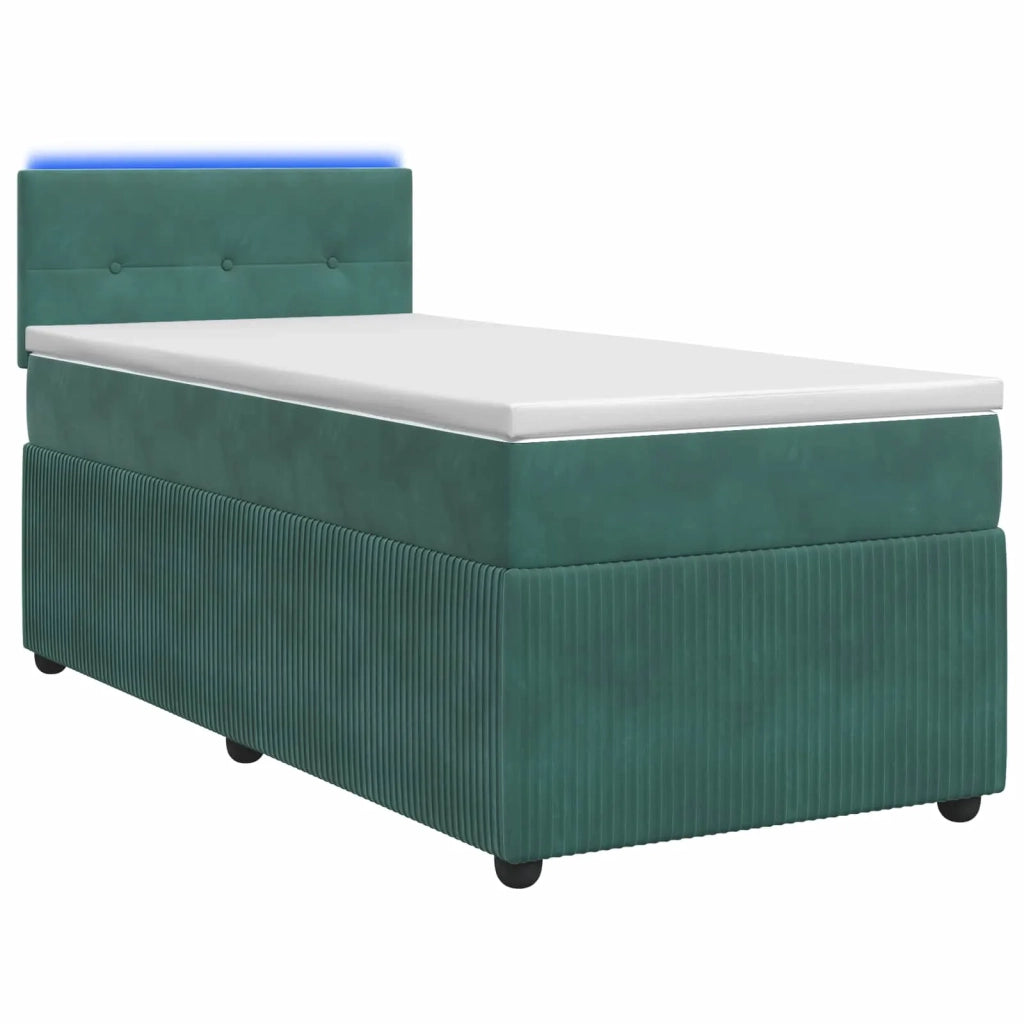 Letto box spring con materasso Verde Scuro 100 x 200 cm Velluto 3453086