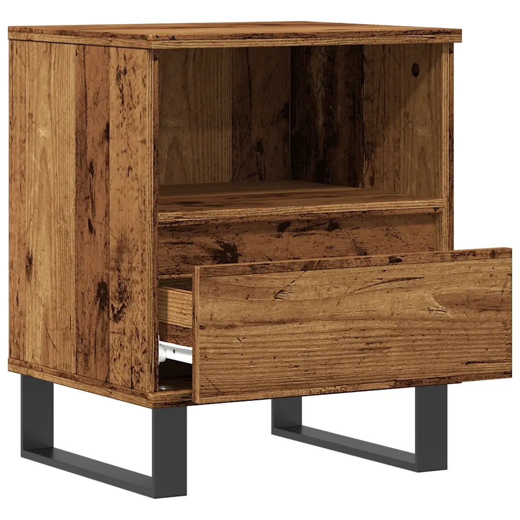 Comodino | Armadio da Notte | Mobiletto da notte Legno Antico 40x35x50 cm in Legno Multistrato