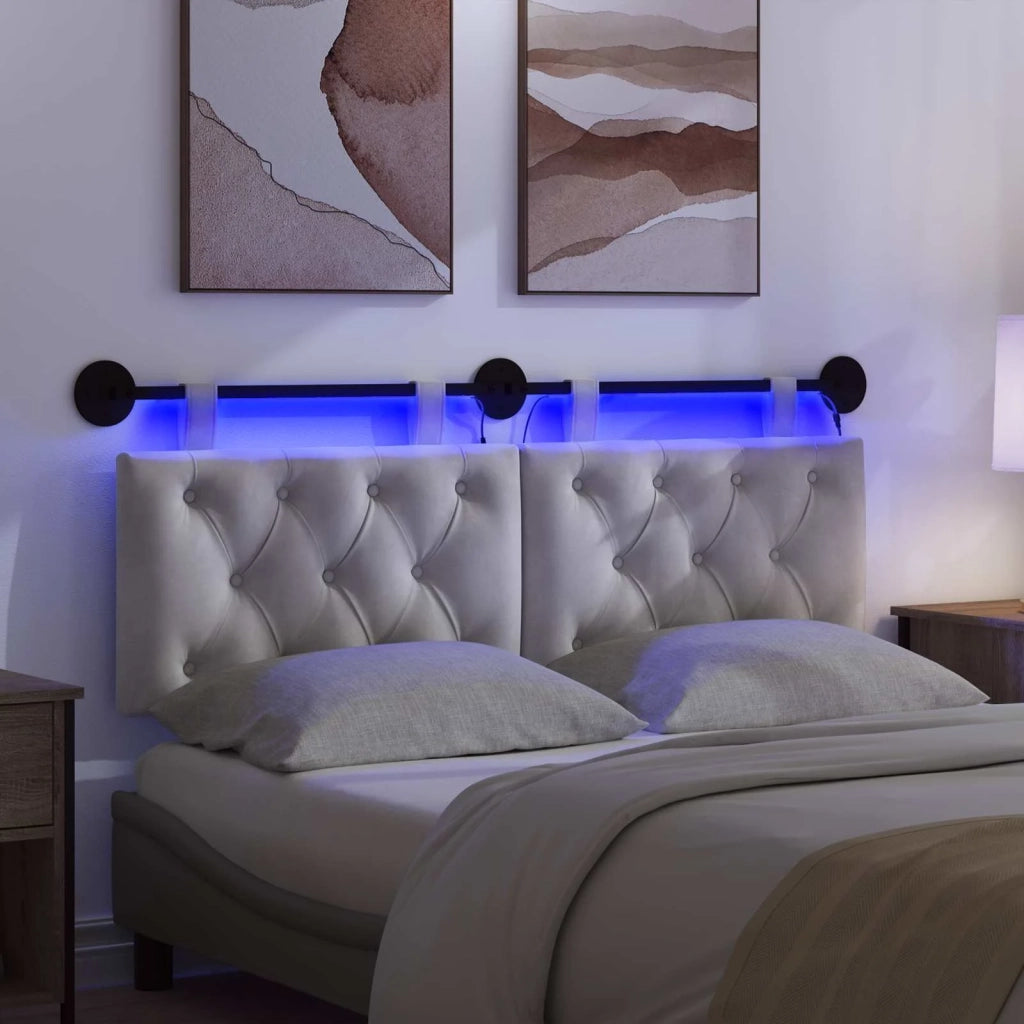 Testiera sospesa Con luce LED Crema Velluto