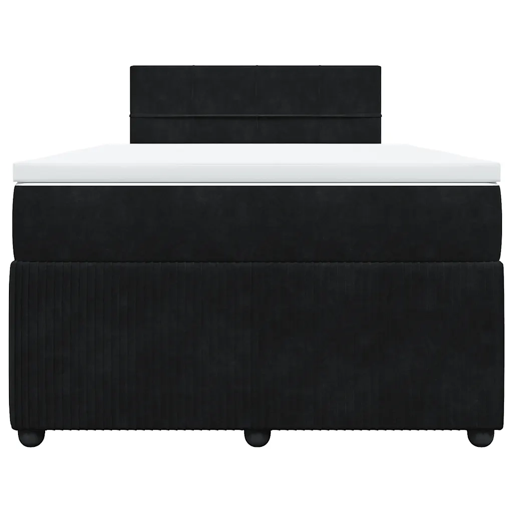 Giroletto a Molle con Materasso Nero 120x200 cm in Velluto 3287712
