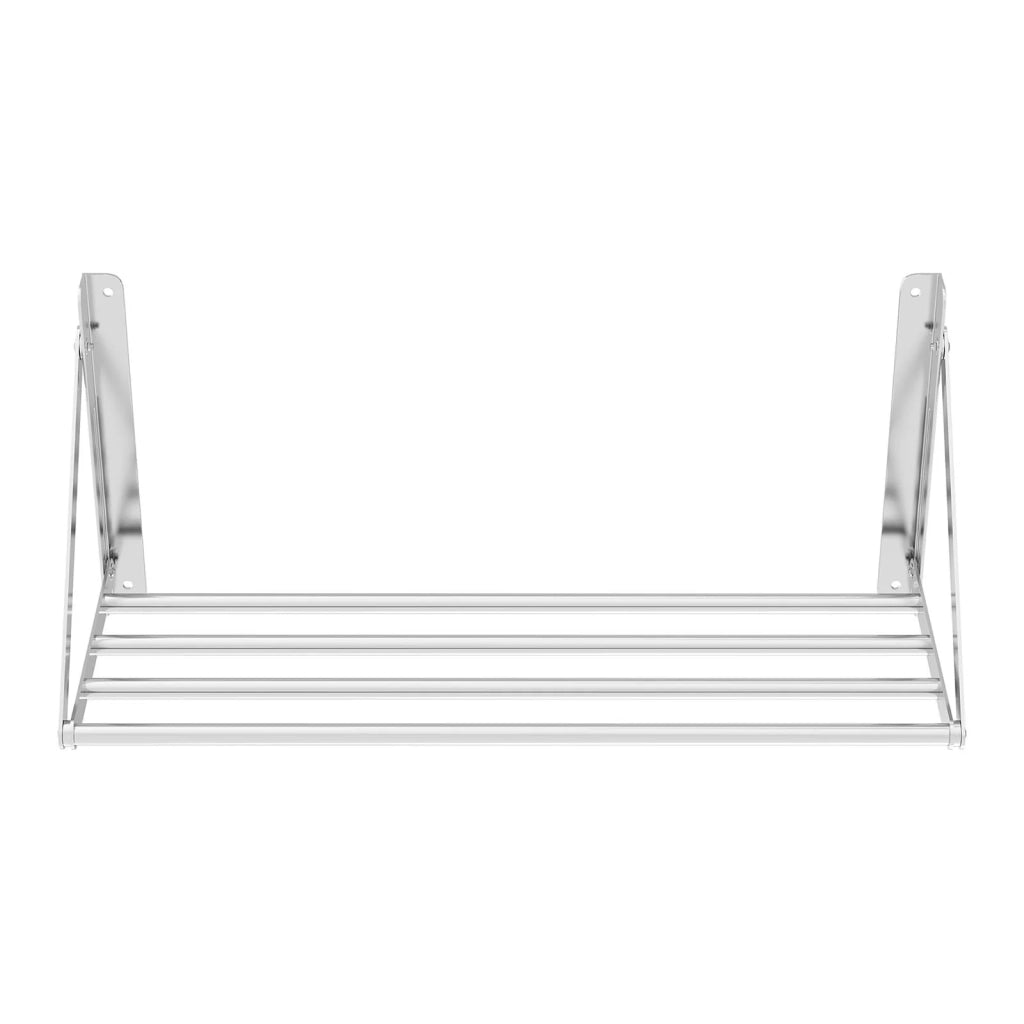 Mensola da parete pieghevole professionale con barre 80 x 30 cm 40 kg acciaio inox 14_0001570