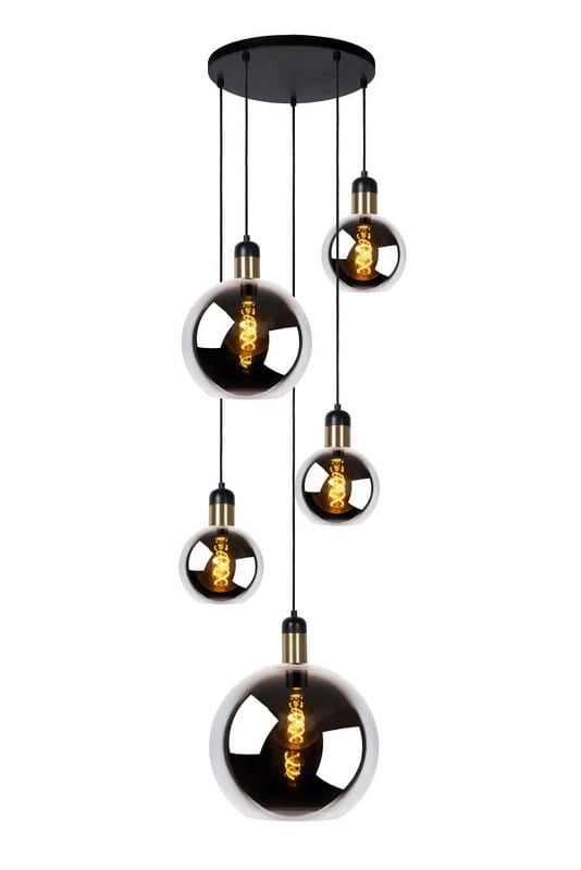 Lampadario Lucide Julius 5xE27 nero oro 34438/05/65