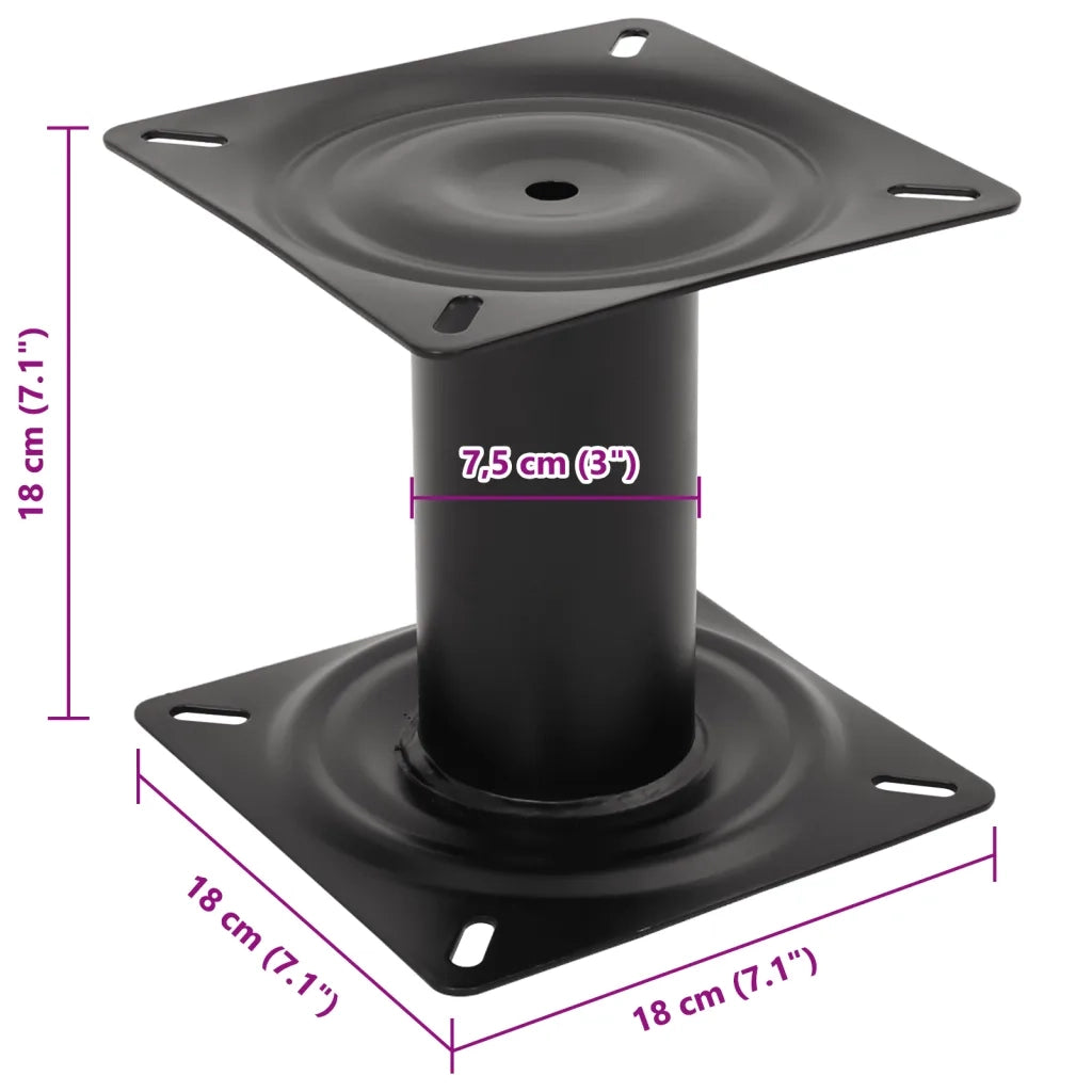 Supporto per Sedile da Barca Nero 18 cm in Acciaio CFW2187089