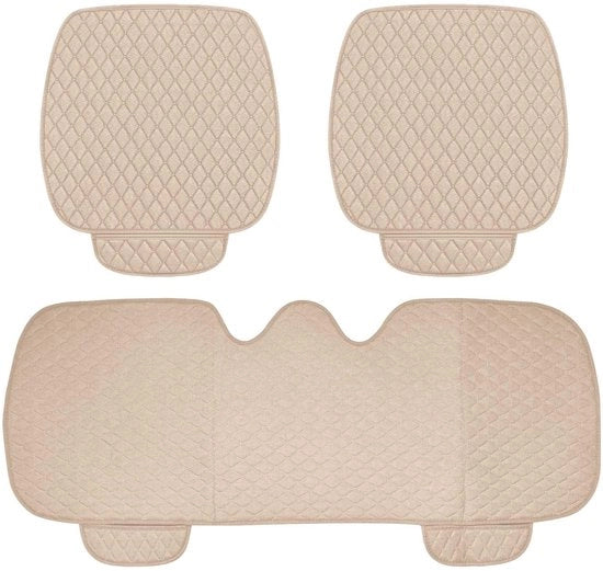 Colexy Autostoelkussens universali, 3 pezzi, supporti per sedili auto universali, cuscini antiscivolo per sedili anteriori e posteriori, copricuscini respiranti in (beige)
