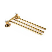 Trade Shop - Porta Asciugamani Tre Aste Supporto Per Bagno Da Muro Casa Dorato Oro Dgo-111 -