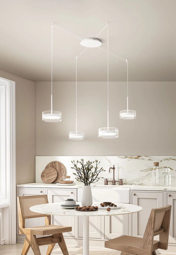 Sospensione in alluminio colore bianco Aere LED 54W 2376Lm 3000K CRI?80 220240V 50 e 60Hz