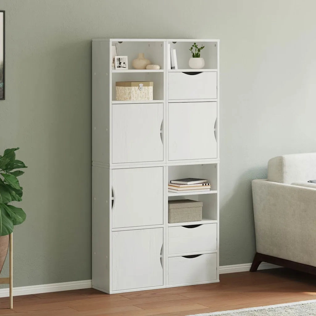 Armadietti Laterali 4 pz ODDA Bianco 40x24x79 cm Legno di Pino 3365351