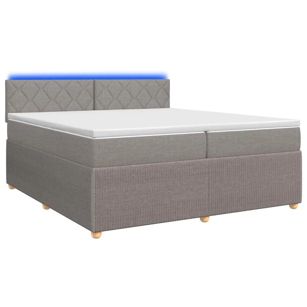 Letto box spring con materasso Tortora 200 x 200 cm Tessuto 3453020