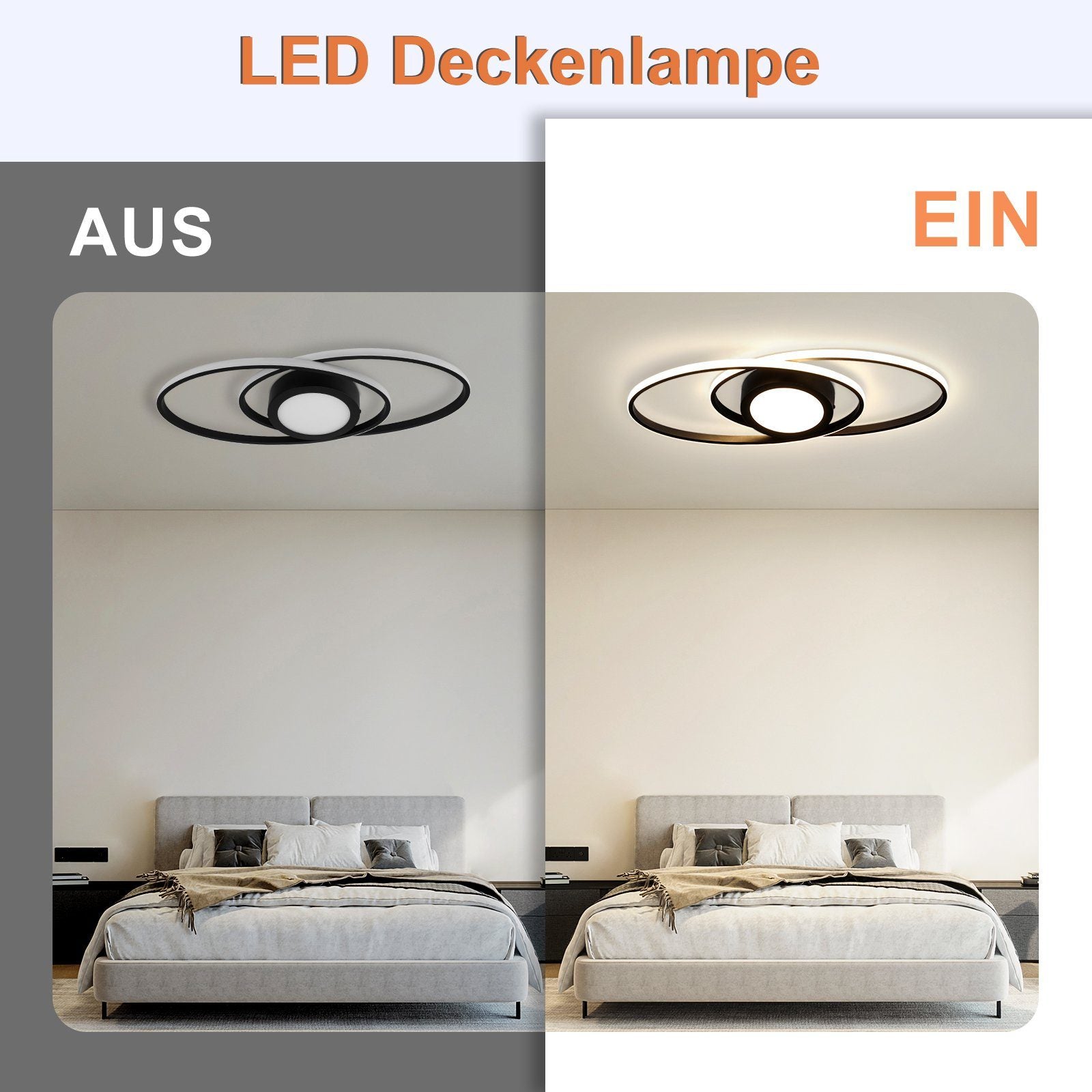 ZMH Lampada da soffitto plafoniera LED moderna dimmerabile 48W telecomando per corridoio