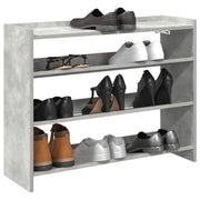 Scarpiera-Scaffale per scarpe Grigio Cemento 80x25x62 cm in Legno Multistrato