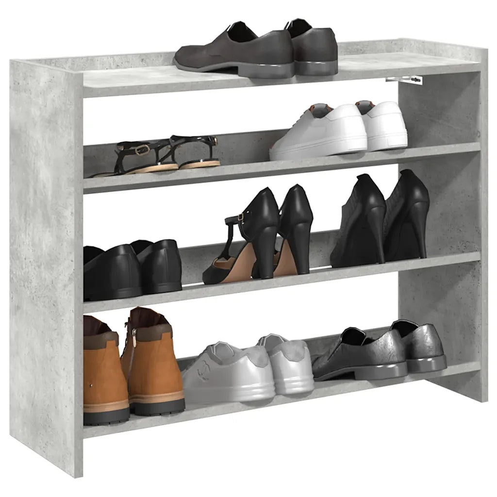Scarpiera-Scaffale per scarpe Grigio Cemento 80x25x62 cm in Legno Multistrato