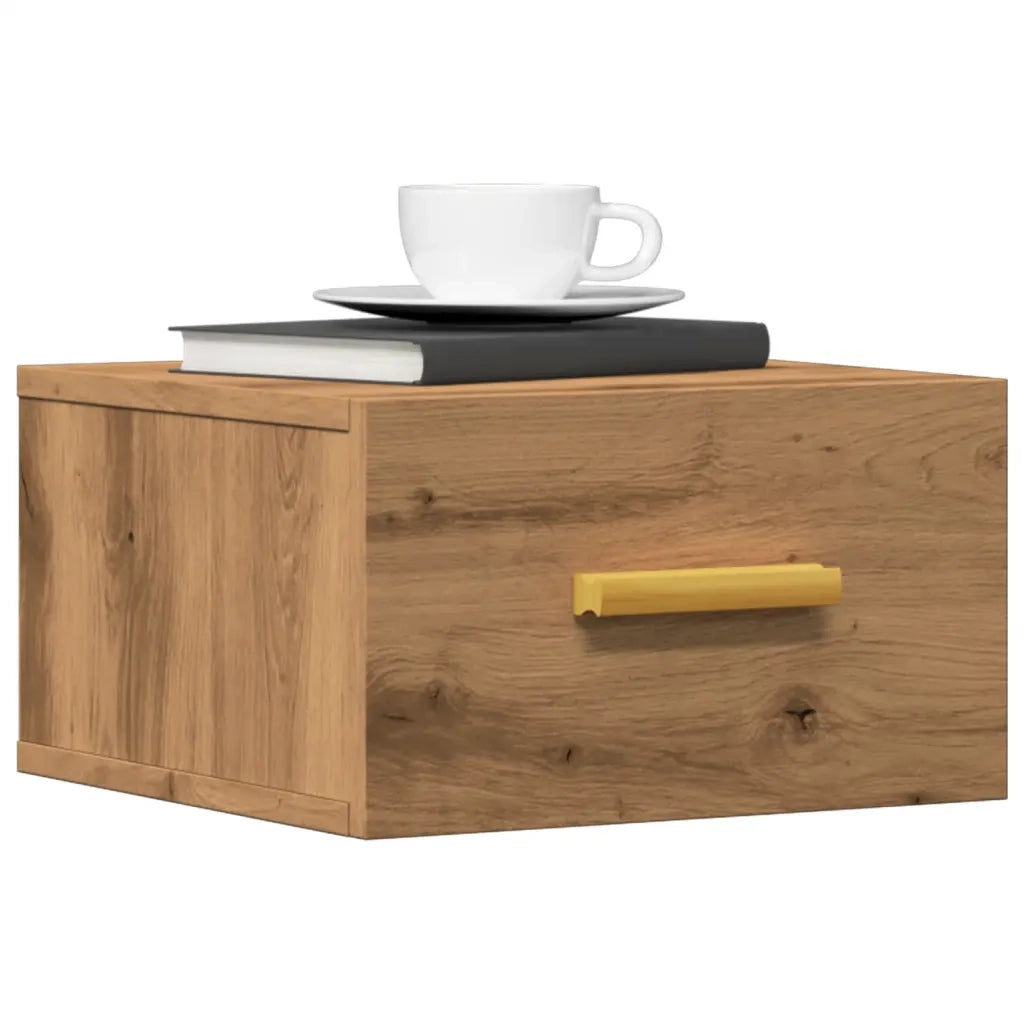 Comodini a Muro 2 pz Rovere Artigianale 35x35x20 cm 857066