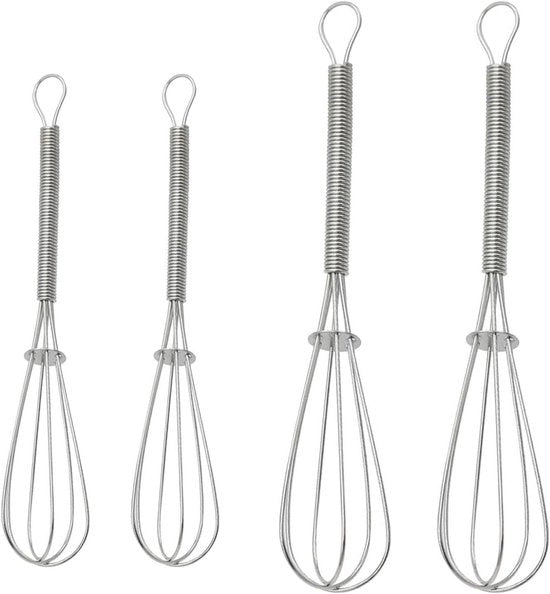 Set di 4 Mini Manici in Acciaio Inossidabile per Handmixer Mini per Cucina (13,5 cm + 18 cm)
