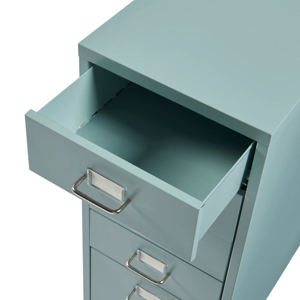 Mobiletto da ufficio mobile contenitore su ruote con 5 cassetti 69 x 28 x 41 cm verde menta 03_0009108