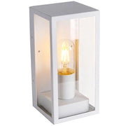 Trade Shop - Porta Lampada Esterno Vetro Vt8517 Bianco Matto E27 Ip44 Retro Illuminazione -