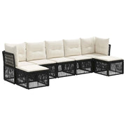 Set Divano da Giardino 7 pcs Nero polyrattan 3434308