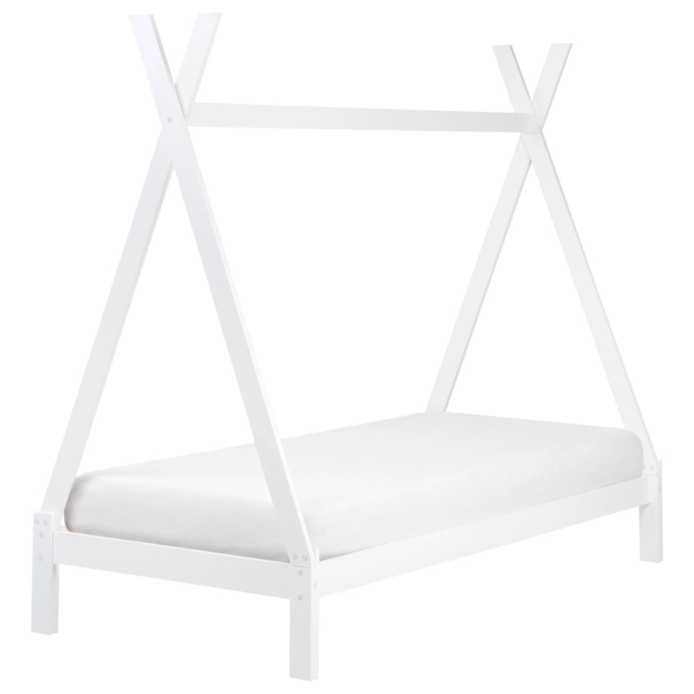 Letto a forma di tenda Teepee per bambini Pino bianco UE 90 x 200 cm Struttura letto singolo con doghe