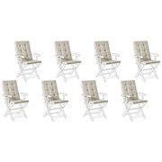 Set di 8 cuscini per sedile/schienale per sedie da esterno con lacci tortora giardino esterno