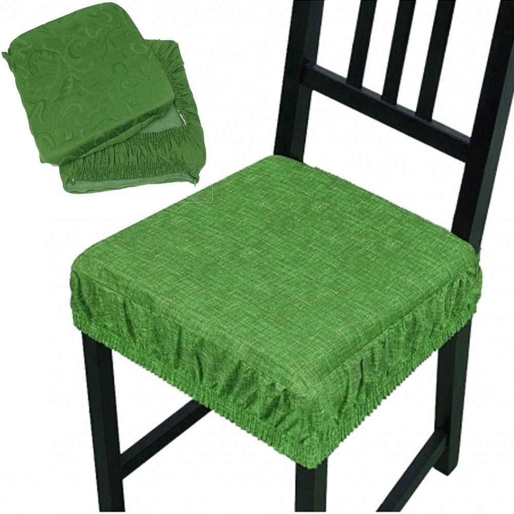Trade Shop - Set 6 Coprisedia Cuscini Con Fascia Elastica Per Sedie Imbottito Sfoderabile - Verde