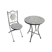 C SET TAVOLO TONDO MOSAICO C/2 SEDIE NIZZA