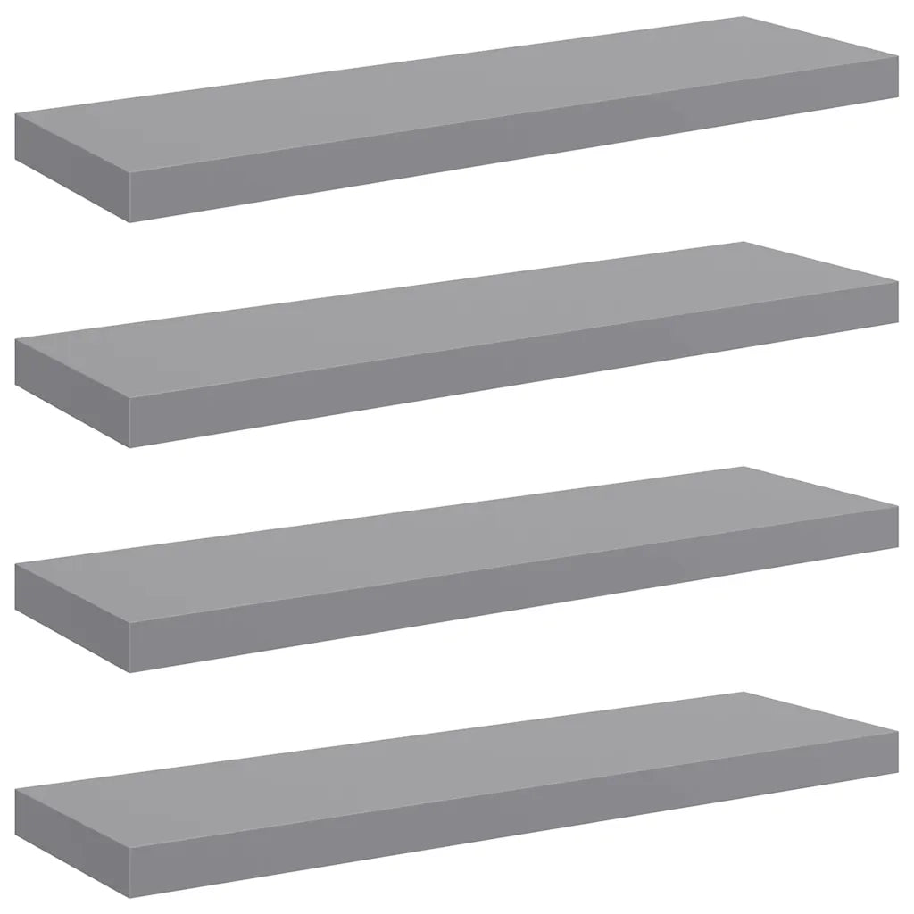 Scaffali a Parete 4 pz Grigi 80x23,5x3,8 cm in MDF cod mxl 33583