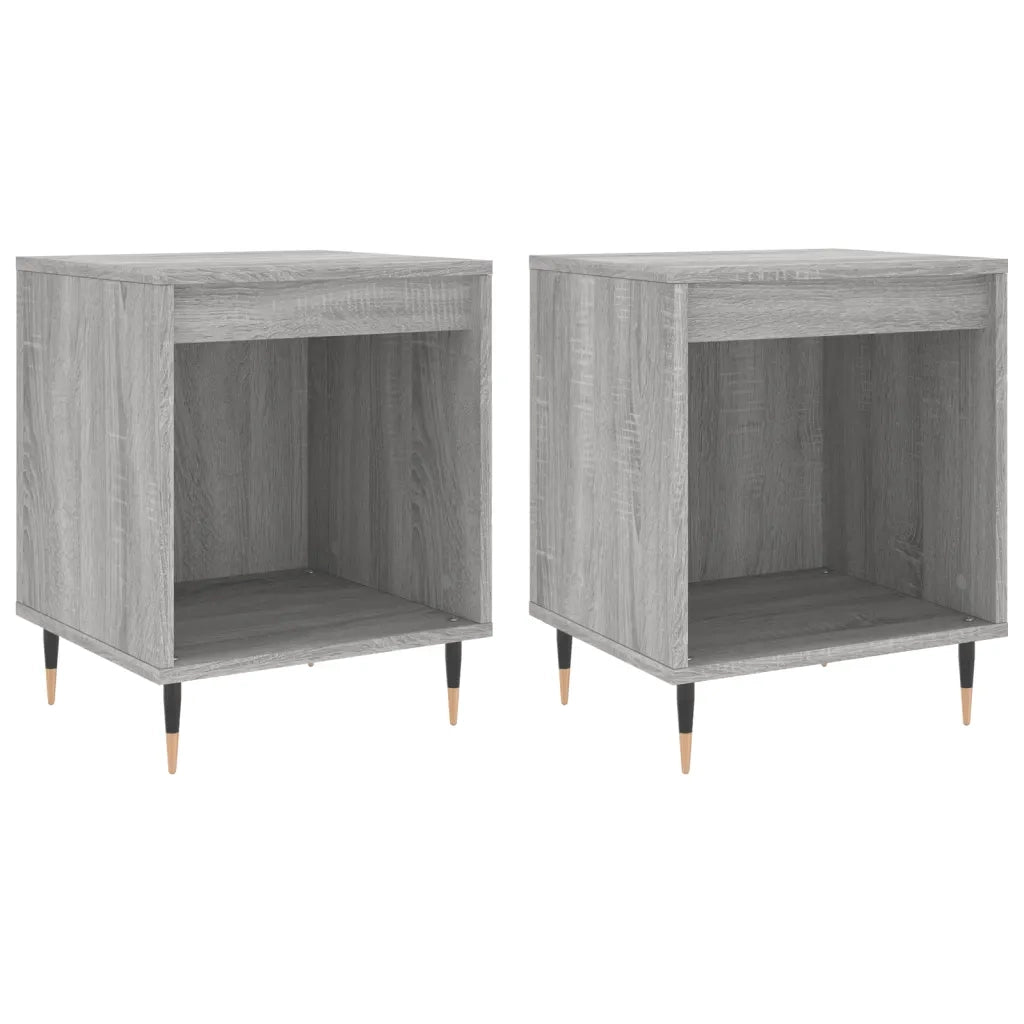 Comodini 2pz-Set di 2 Tavolino da notte Grigio Sonoma 40x35x50 cm in Legno Multistrato 456223