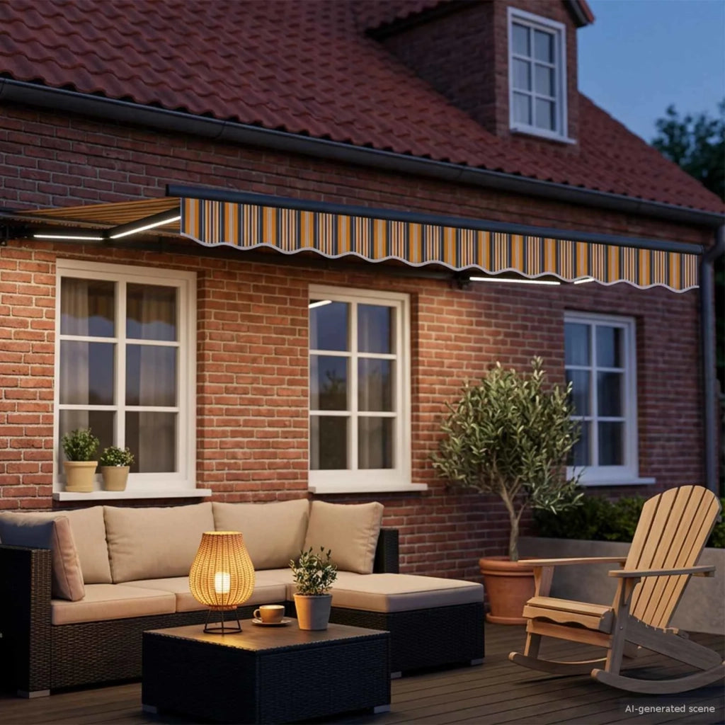 Cornice per Tenda Manuale con LED 2,5 x 2 m 3420735