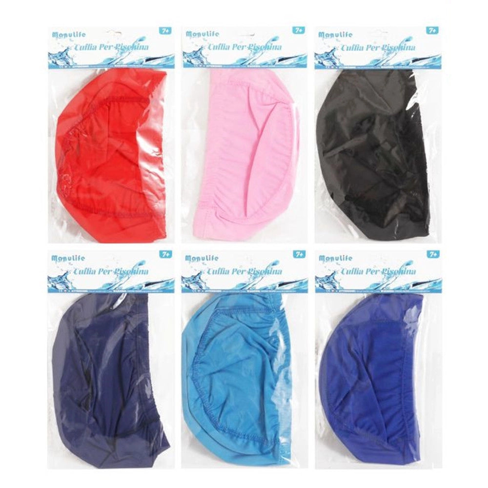 Trade Shop - Cuffia Nuoto Per Piscina Estate In Tessuto Unisex 6 Colori Misti 25x17 Cm 605434 -