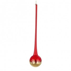 Pendaglio natalizio a bolla in vetro Rosso Oro PAINT