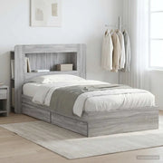 Telaio del letto con storage Sonoma grigio 75 x 190 cm