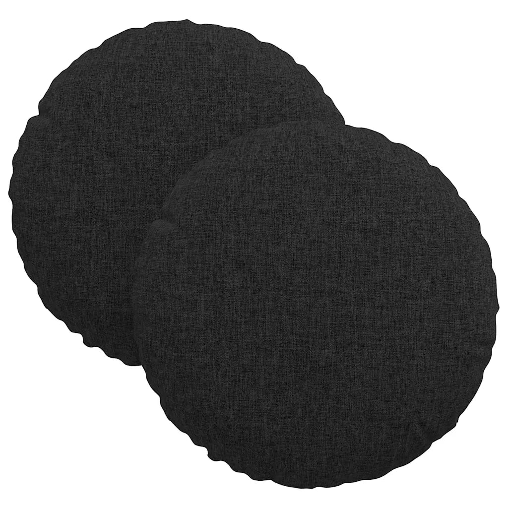 Cuscini per Seduta 2 pcs Nero Ø30 x 13 cm Tessuto 42014085