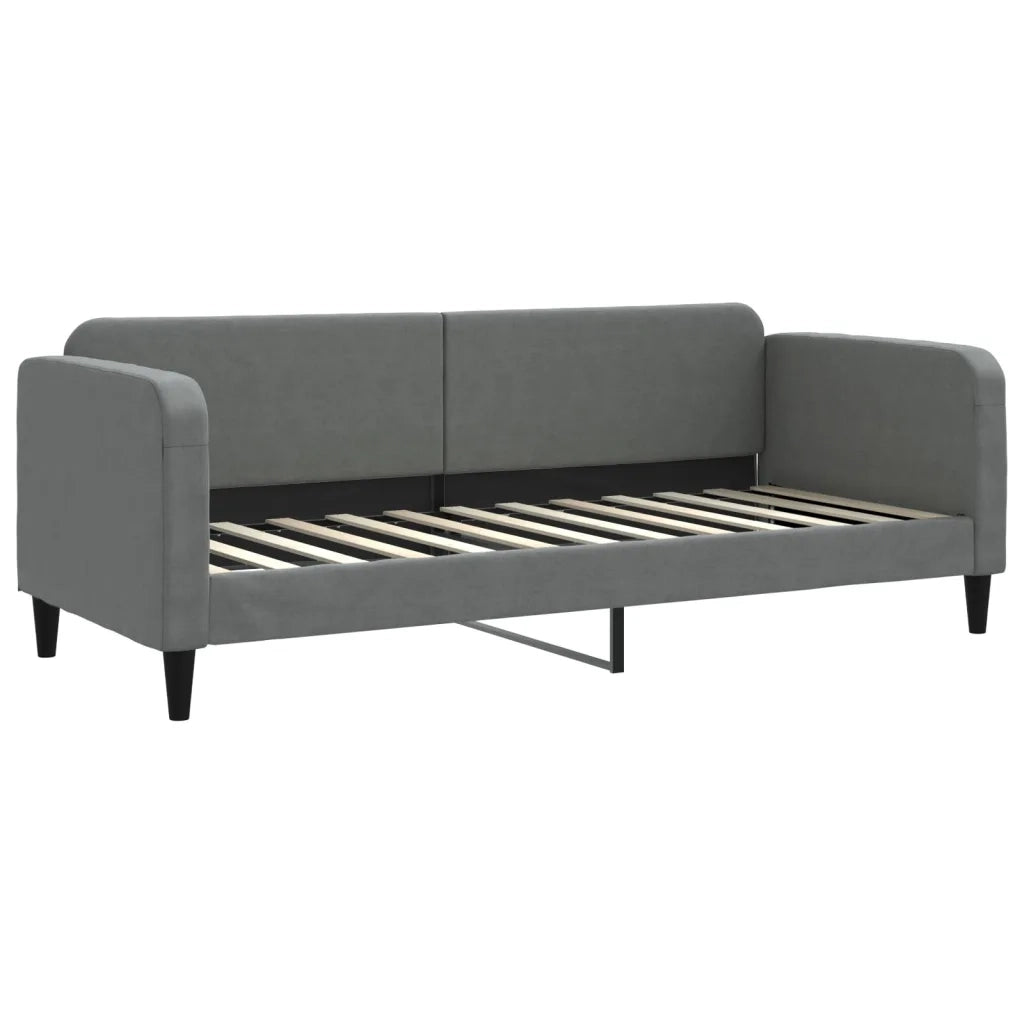 Divano Letto Estraibile Cassetti Grigio Scuro 80x200cm Tessuto