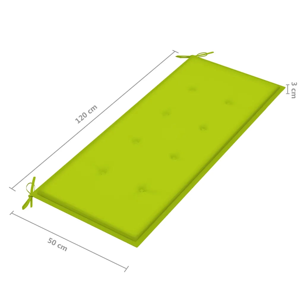 Panchina da Giardino 2 Posti e Cuscino 120cm Massello Eucalipto 3060980