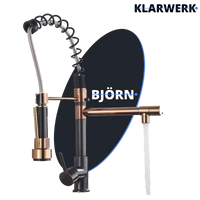 Bjorn | Rubinetto cucina Gastronomy rosegold Due docce | Rubinetto cucina professionale acciaio inossidabile | Ristorante doppio lavello