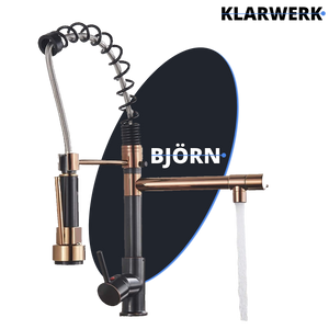 Bjorn | Rubinetto cucina Gastronomy rosegold Due docce | Rubinetto cucina professionale acciaio inossidabile | Ristorante doppio lavello