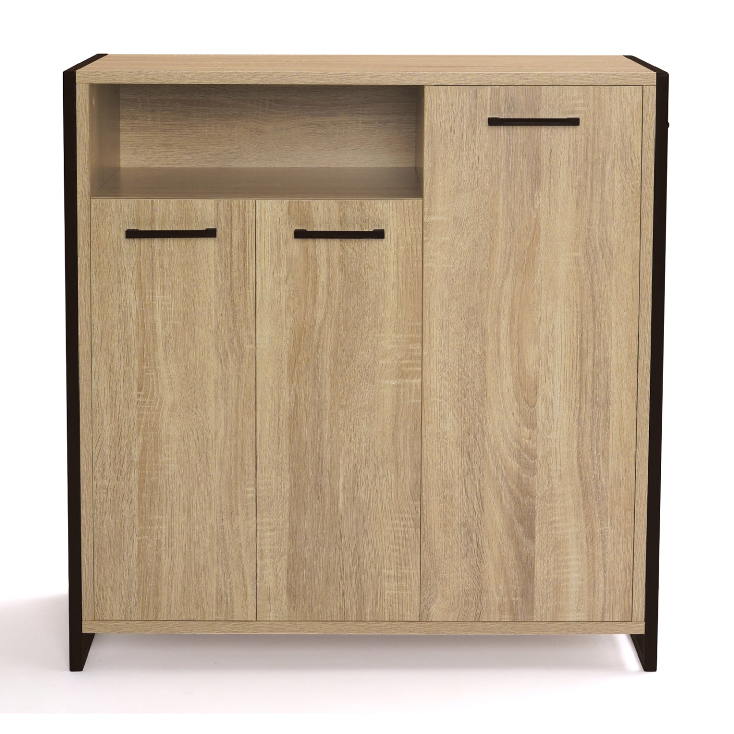 IDMarket - 18-pair LUIS Scarpiera a 3 ante con nicchia dal design industriale