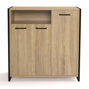 IDMarket - 18-pair LUIS Scarpiera a 3 ante con nicchia dal design industriale