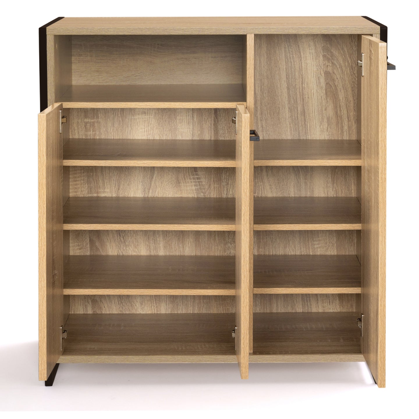 IDMarket - 18-pair LUIS Scarpiera a 3 ante con nicchia dal design industriale