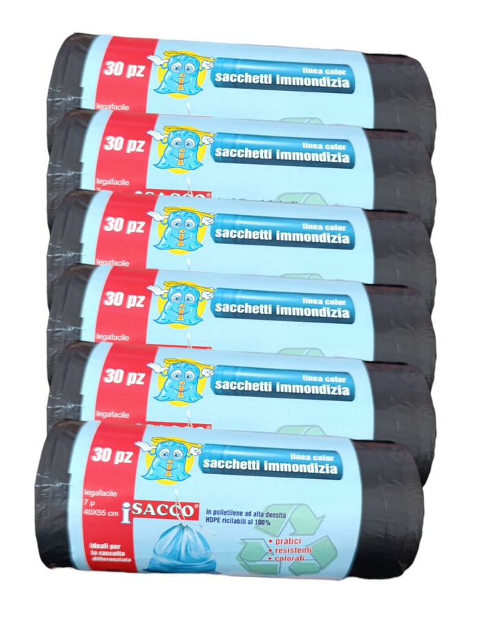 180 Sacchi Raccolta Differenziata Buste Immondizia 40x55 cm Sacchetti Spazzatura
