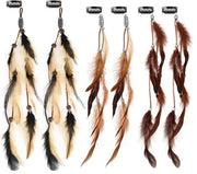 Accessori per capelli bohemien - Veer per capelli - Estensioni capellari - Copricapo con piume - 6 pezzi - Adatto per feste di costume - Estensioni capellari