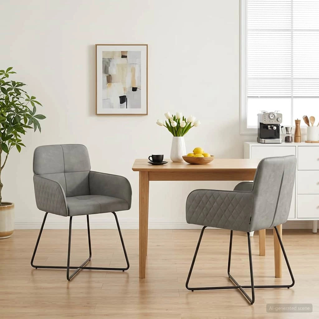 Sedie da pranzo 2 pz Velluto Grigio Chiaro 59 x 56,5 x 86 cm 42034293