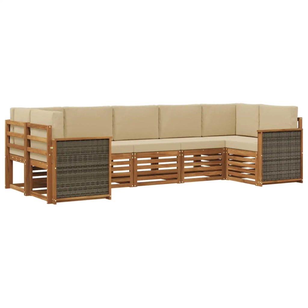 Set divano sezionale con cuscino 6 pcs Naturale 3384799