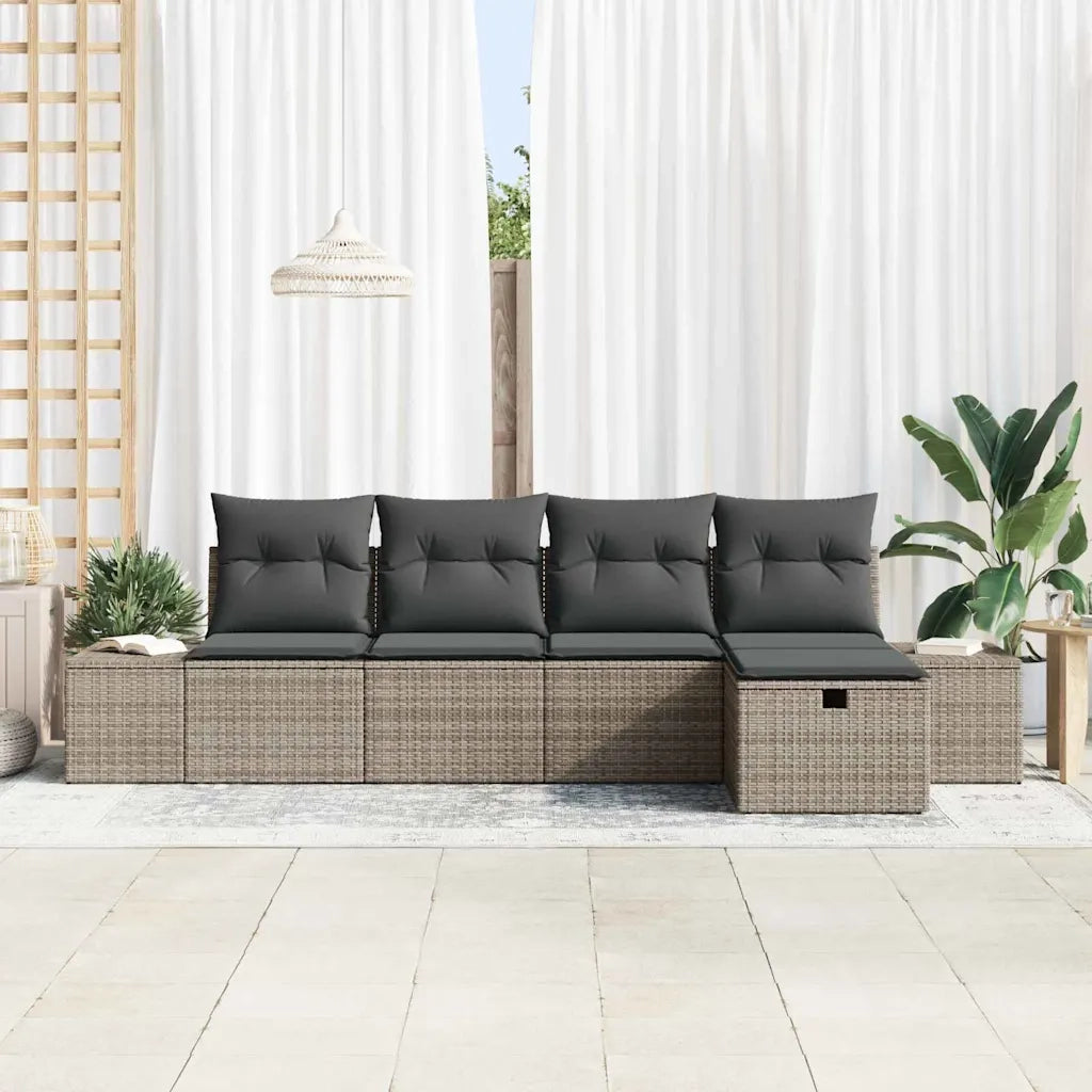 Set di divani con cuscino 5 pcs polyrattan